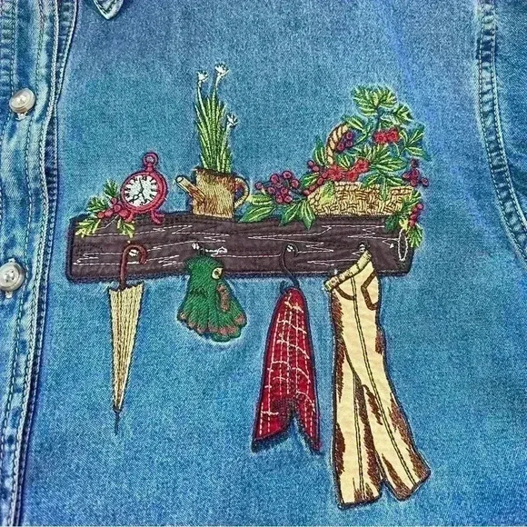 Solutions Womens 100% Cotton Button Up Top Size Small - Picture 4 of 6